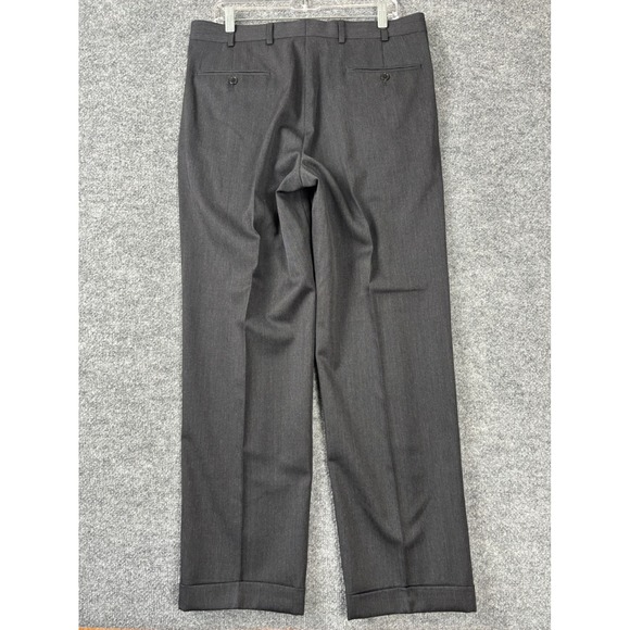 Brooks Brothers Dress Pants Mens 34x30 Charcoal Gray 1818 Madison Wool Pleated - Picture 4 of 6